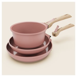 Cookut - Batterie de cuisine X7 Poêles et casserole guimauve