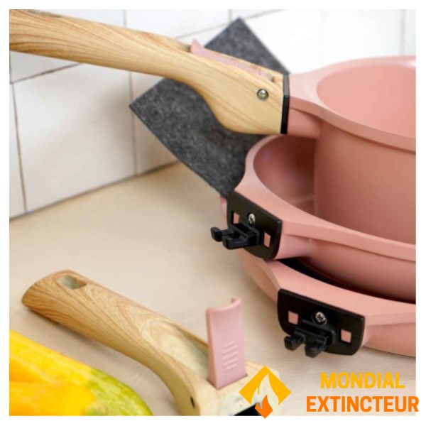 Cookut - Batterie de cuisine X7 Poêles et casserole guimauve