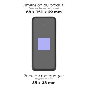 Akashi - Batterie externe Smartphone 20 000 mAh - Noir