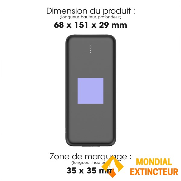 Akashi - Batterie externe Smartphone 20 000 mAh - Noir