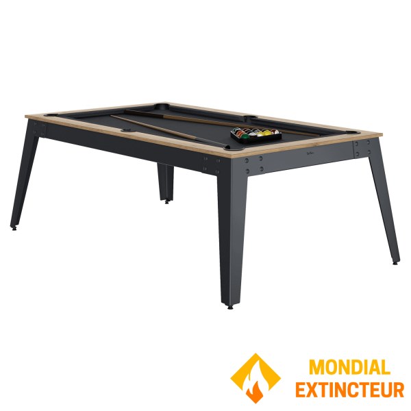 Rene-Pierre - Billard Steel Chêne Sablé Drap gris