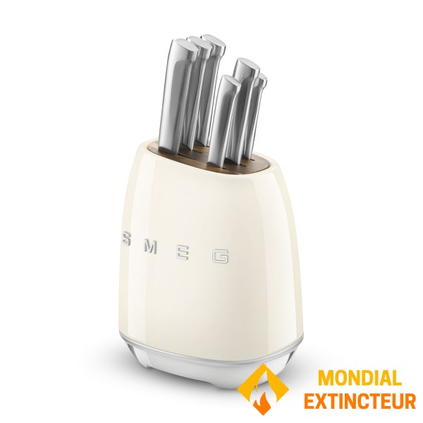 Smeg - Bloc 6 couteaux Années 50 crème