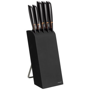 Fiskars - Bloc 5 couteaux  Edge noir