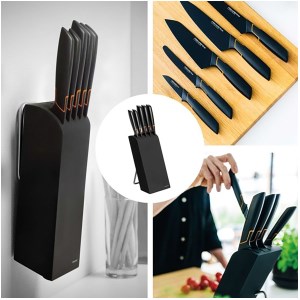 Fiskars - Bloc 5 couteaux  Edge noir