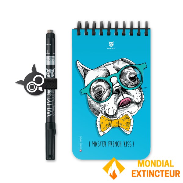 Whynote - Bloc-notes  effaçable Bulldog français