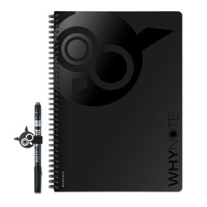 Whynote - Bloc-notes effaçable et réutillisable A4 - noir