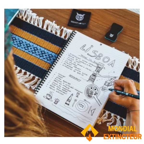 Whynote - Bloc-notes effaçable et réutillisable A4 - noir