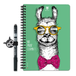 Whynote - Bloc-notes effaçable et réutillisable A5 - Lama