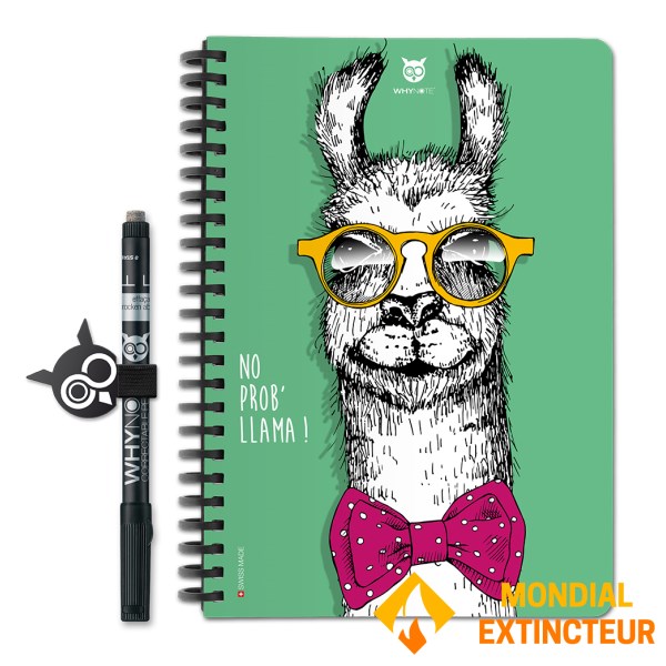 Whynote - Bloc-notes effaçable et réutillisable A5 - Lama