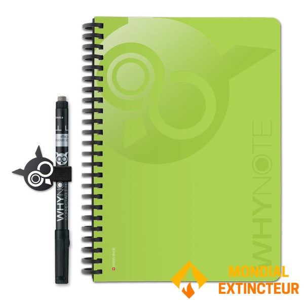 Whynote - Bloc-notes effaçable et réutillisable A5 - vert
