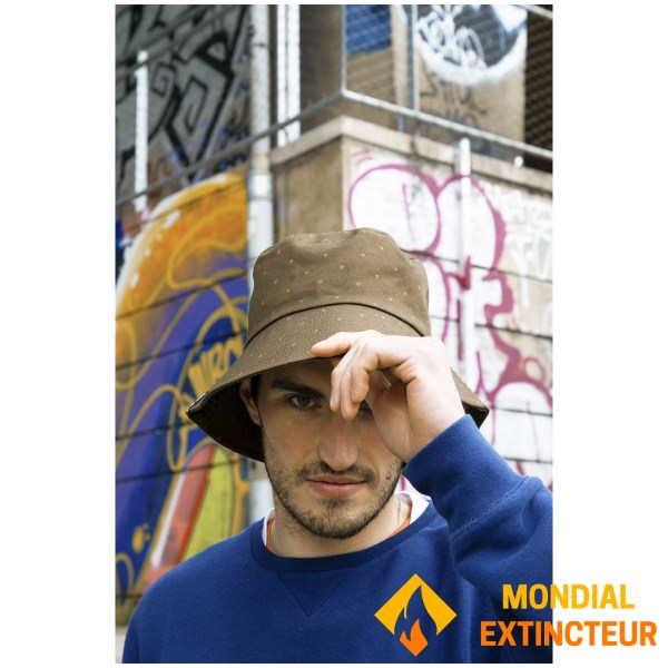 Rugby Division - Bob 100% coton Multi Sign Kaki/Melon