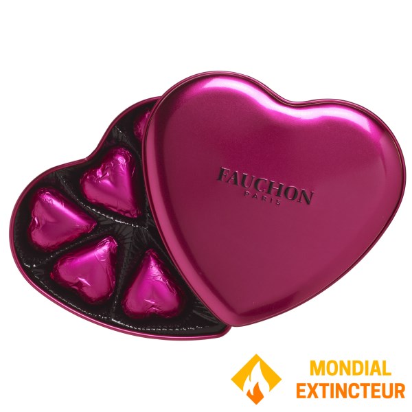 Fauchon - Boite chocolats Cœur Magenta chocolat au lait 75g