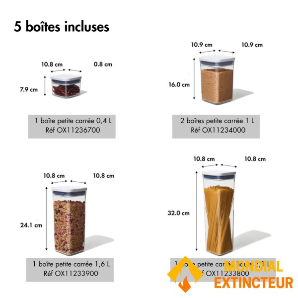 Oxo - Boites conservations X5 Pop empilable