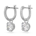 Swarovski - Boucles d’oreille Stilla Blanches, Métal rhodié