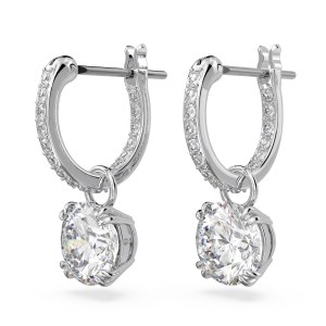 Swarovski - Boucles d’oreille Stilla Blanches, Métal rhodié