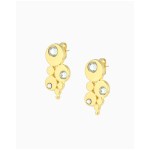 Les interchangeables - Boucles d’oreilles Bulle Strasse or jau