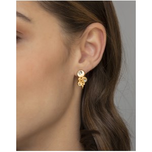 Les interchangeables - Boucles d’oreilles Bulle Strasse or jau