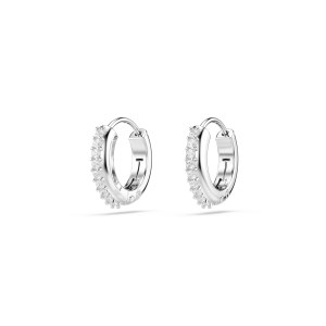Swarovski - Boucles d’oreilles Matrix anneaux, Blanches,