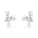 Swarovski - Boucles d’oreilles Matrix clip Blanches, Métal rhodié