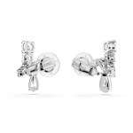 Swarovski - Boucles d’oreilles Matrix clip Blanches, Métal rhodié