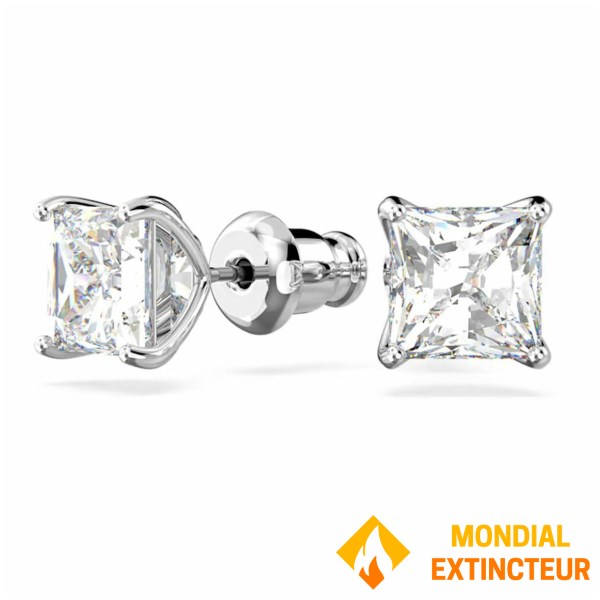 Swarovski - Boucles d’oreilles Stilla Attract Carré, Blanches