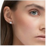 Swarovski - Boucles d’oreilles Stilla Attract Carré, Blanches