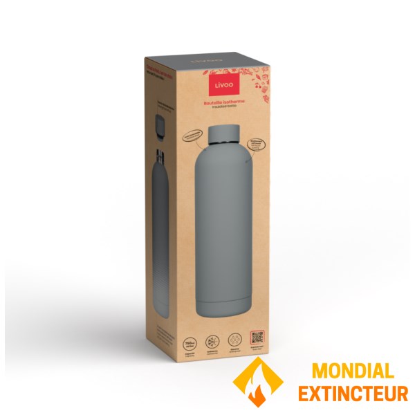 Livoo - Bouteille isotherme 750 mL - Gris