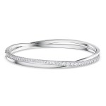 Swarovski - Bracelet jonc twist blanc M