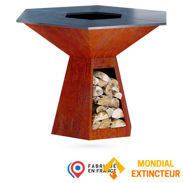 Hexagone - Braséro Grand banquet Corten 150