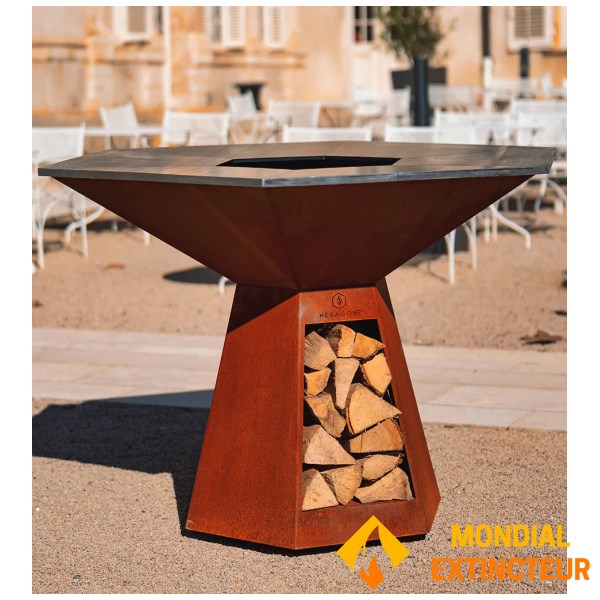 Hexagone - Braséro Grand banquet Corten 150
