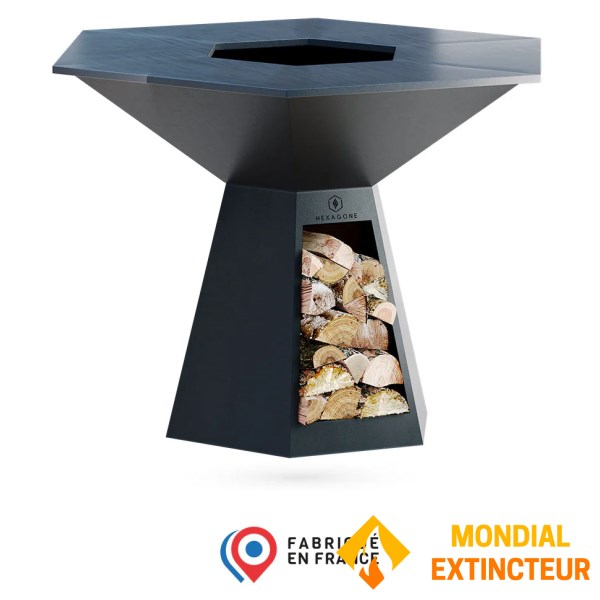 Hexagone - Braséro Grand banquet Epoxy noir 150