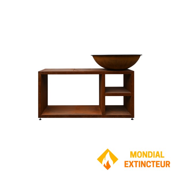 Quoco - Braséro Piatto Tavolo Medium Corten Ø84