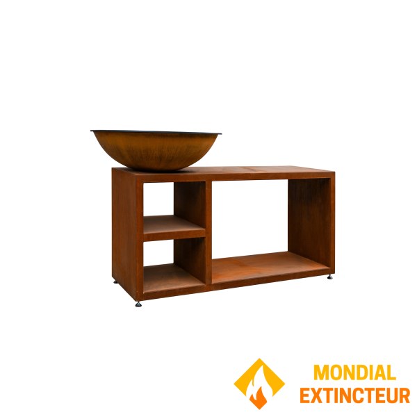 Quoco - Braséro Piatto Tavolo Medium Corten Ø84