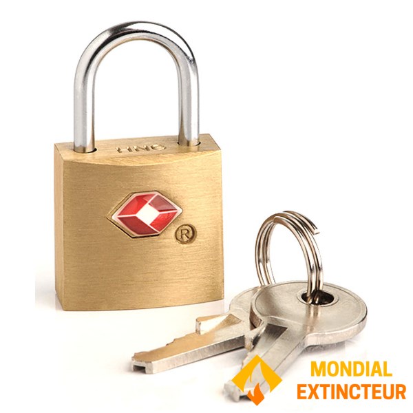 Travel Blue - Cadenas laiton A clé TSA