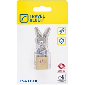 Travel Blue - Cadenas laiton A clé TSA