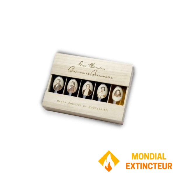 RFD - Caisse bois vin rouge Baron 5 bouteilles panachées