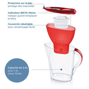 Brita - Carafe filtrante Marella - Coloris Rouge