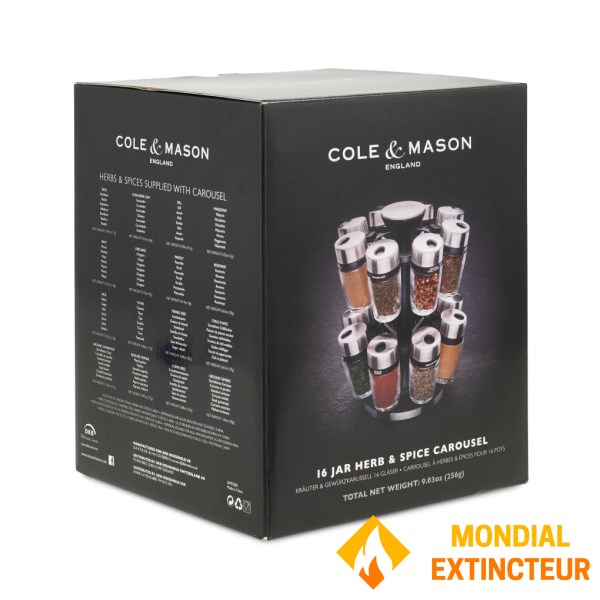 Cole et Mason - Carrousel à épices 16 pots