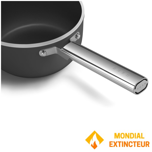 Smeg - Casserole 20 cm  Esthétique Années 50 noir mat