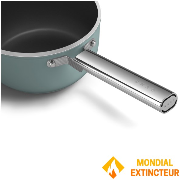 Smeg - Casserole 20 cm  Esthétique Années 50 vert mat