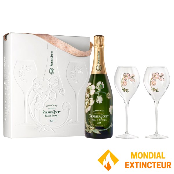 Perrier Jouet - Champagne coffret  Belle Epoque - 0.75L + 2 flûtes