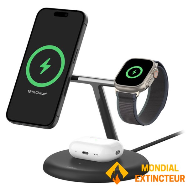 Belkin - Chargeur Magsafe Qi2 3 en 1  Iphone, Airpods et Watch