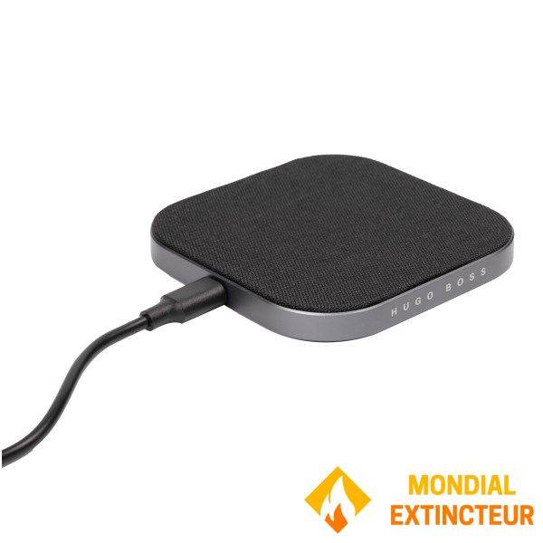 Hugo Boss - Chargeur sans fil Illusion noir chromé