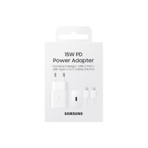 Samsung - Chargeur Secteur 15W - USB/Type C - avec câble