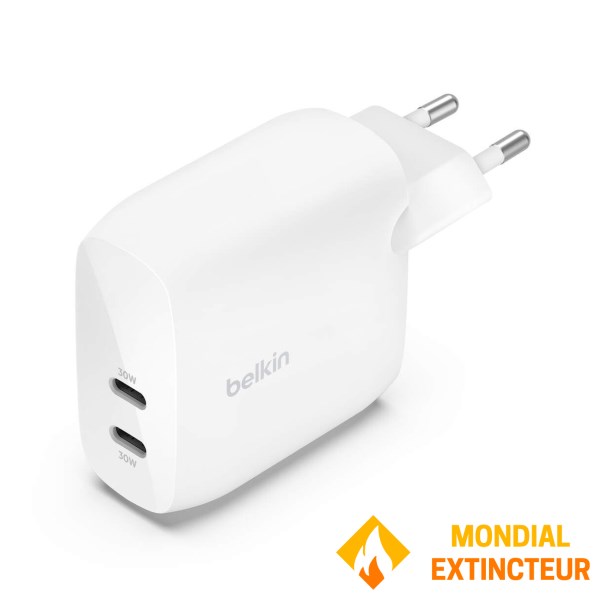 Belkin - Chargeur secteur USB-C double ports 60w