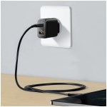 Akashi - Chargeur secteur USB Avec cable USB-C - Noir