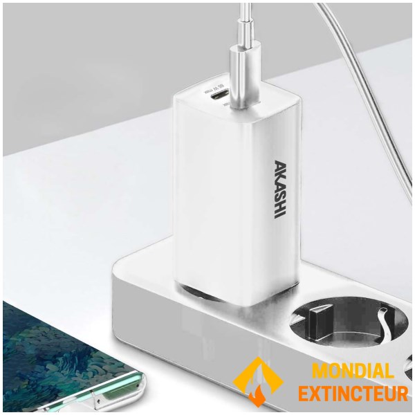Akashi - Chargeur secteur USB Eco 65W + Câble USB-C