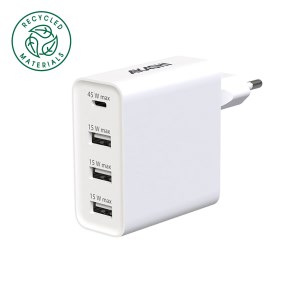 Akashi - Chargeur secteur USB Eco - 4 ports USB