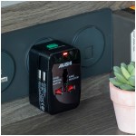 Akashi - Chargeur secteur USB Voyage - 2 sorties USB - Noir