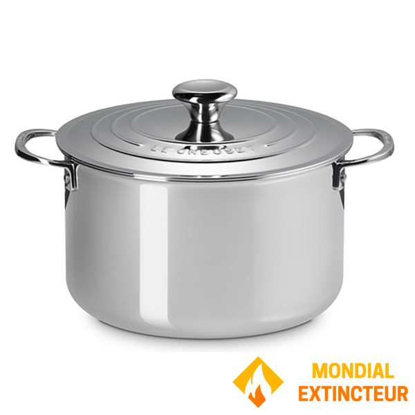 Le Creuset - Cocotte haute Signature 24 cm inox + couvercle